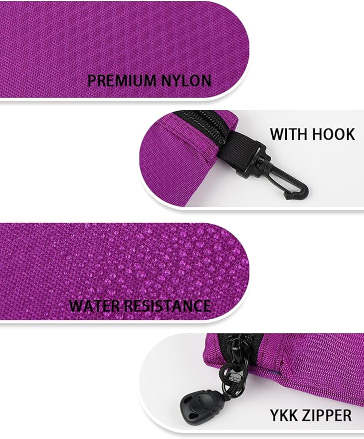 GOX Small Toiletry Bag for Men Bulk Cosmetic Bag Dopp Kit Carry On Zipper Pouch Organization Nylon Small Packing Sack Waterproof (Purple)
