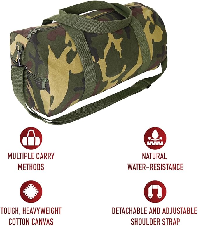 Rothco Heavy-Duty Canvas Shoulder Duffle Bag - Rugged Travel Gym Gear Equipment Bag