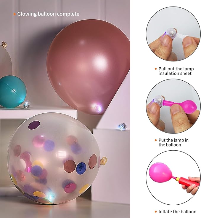 Aogist 200Pcs Warm White Balloon Lights with Hook,Long Standby Time,Waterproof Mini Light for Birthday Party Wedding Christmas Halloween Easter Decorative