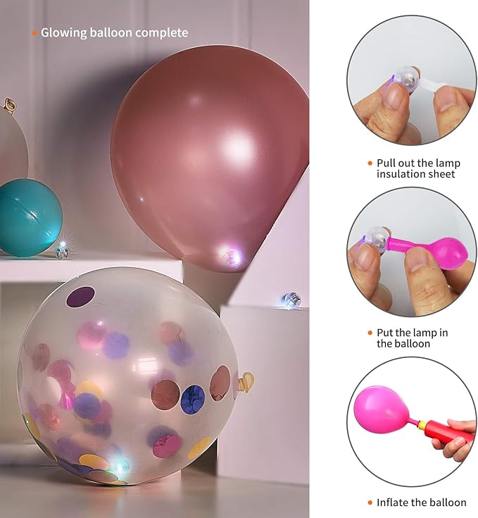 100pcs Balloon Lights, Long Standby Time Mini Ball Light, Round LED Multicolor Twinkling Ball Lamp for Paper Lantern Balloon Party Wedding, Birthday and Festival Christmas Decorative Lights