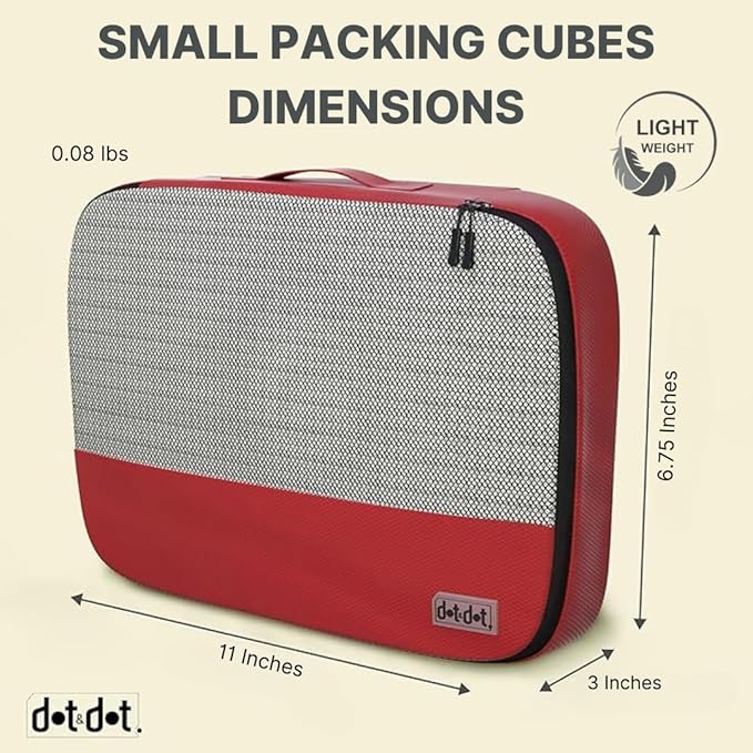 Small Packing Cubes for Travel - 5pc Packing Cubes for Suitcases - Lightweight Luggage Organizer Bags (Non-Compression)