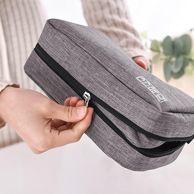 Travel toilet bag is used to store toiletries, Suitable for short-term travel use hanging toilet bag (Gray)