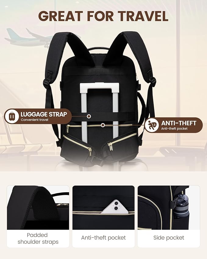 LOVEVOOK Travel Backpack for Women with Waist Strap,40L Cute Carry on Backpack Travels Essentials Personal Item Backpack for Traveling on Airplane,Large Carry on Luggage Travel Bag Flight Approved