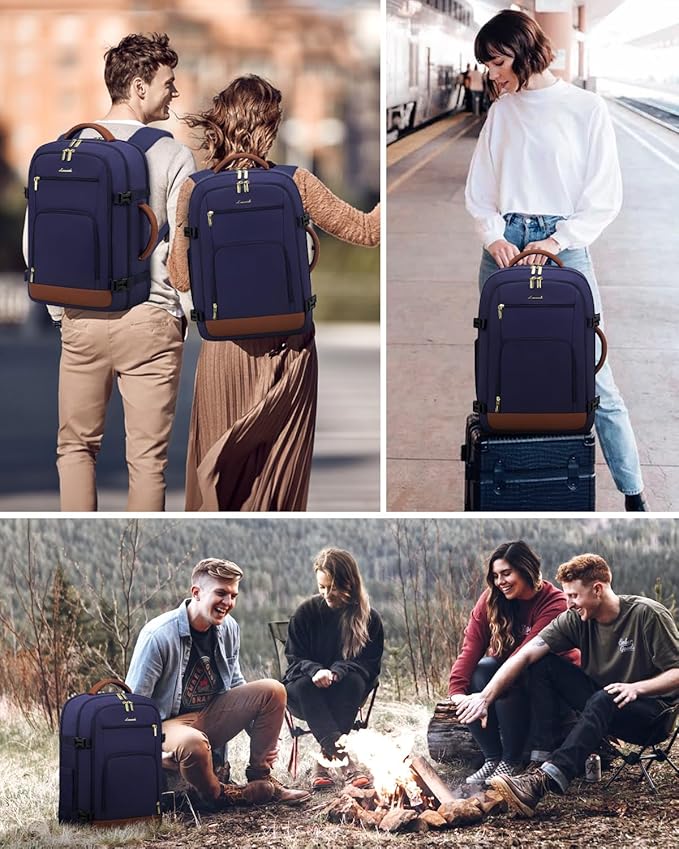 LOVEVOOK Travel Backpack For Women Flight Approved, 40L Large Carry On Backpack, Personal Item Travel Bag for Airplanes, Business 17 Inch Laptop Backpack, Weekender Overnight Daypack, With 2 Cubes