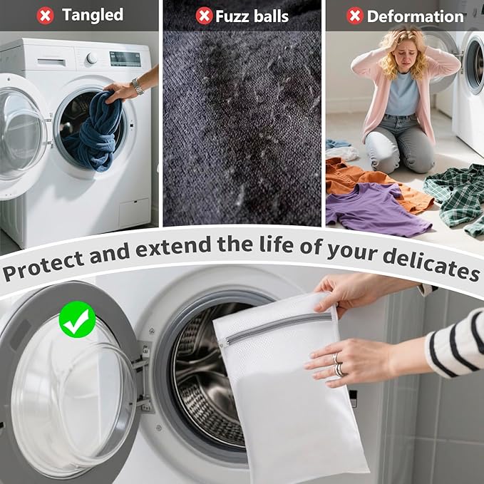 150L Laundry Bag Backpack with 3 Sizes Mesh Wash Bags and Shoulder Straps Foldable Clothes Hamper Bag with Drawstring Closure for College, Apartment, Laundromat (White)
