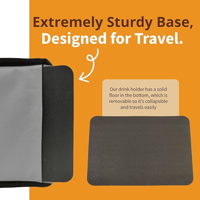 Reusable Drink Carrier with Handle, Foldable 6 Cup Drink Holder Carrier for Delivery, Coffee Cup Carrier, Portable Cup Holder Bag for Drinks, to Go Beverage Drink Organizer (Grey)