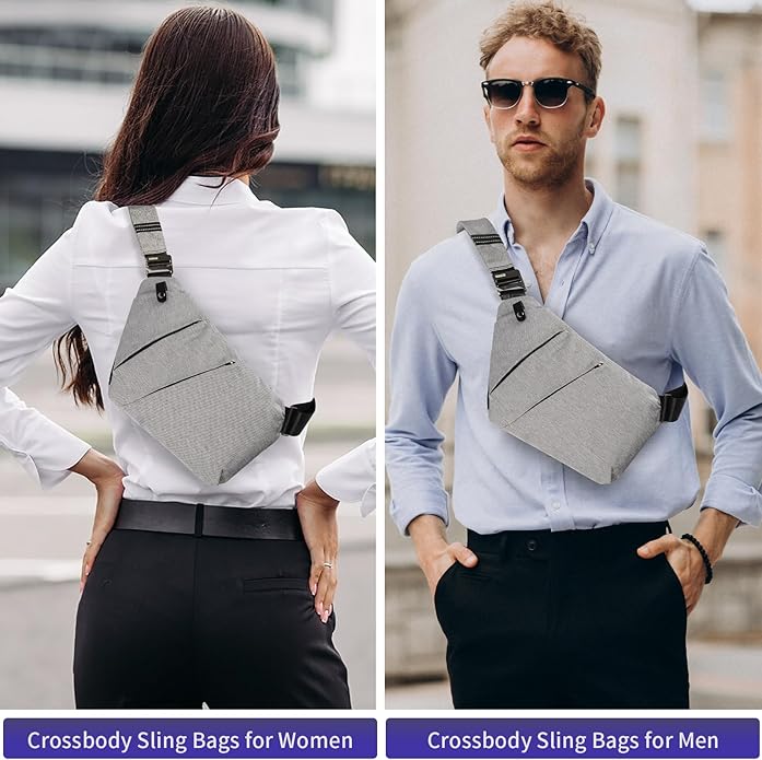 OSOCE Crossbody Sling Bag, Water-Resistant Anti Theft Chest Pack, Minimalist Commuter Daypack for Travel Hiking Work