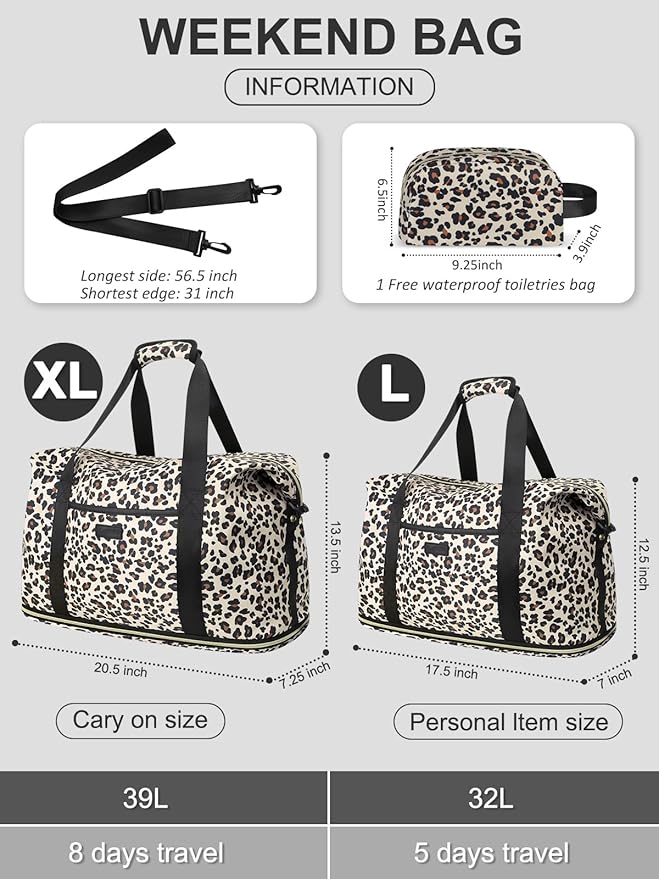 Expandable Travel Duffle Bags Weekender Overnight Bags for Women Men Hospital Bag for Women Labor Delivery with Toiletry Bag Waterproof