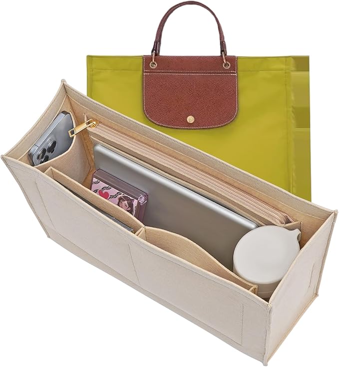 LOUKAYCCI Felt Purse Organizer Insert for Longchamp Cabas Handbag Bag
