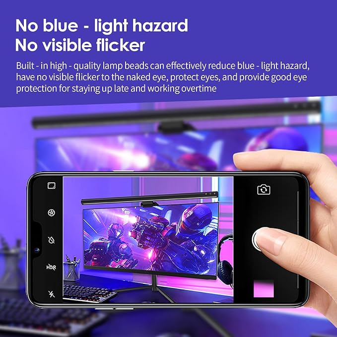 PC Screen Lamp with Remote Control, Adjustable Screen Light Automatic Dimming, LED USB Computer Lamp 17 in Monitor Light Bar Lighting for Office Gaming