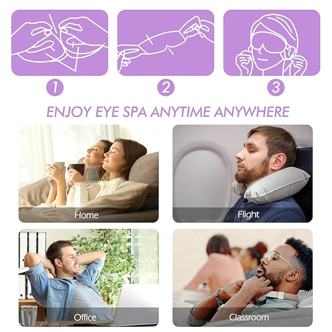 Jekeno Steam Eye Mask, 16 Packs Eye Masks for Dry Eyes, 40-60 Minutes Self Moist Warm Compress Heated Disposable Mask for Sleep, Spa Relaxing Trip Gifts, Travel Essentials for Women Men