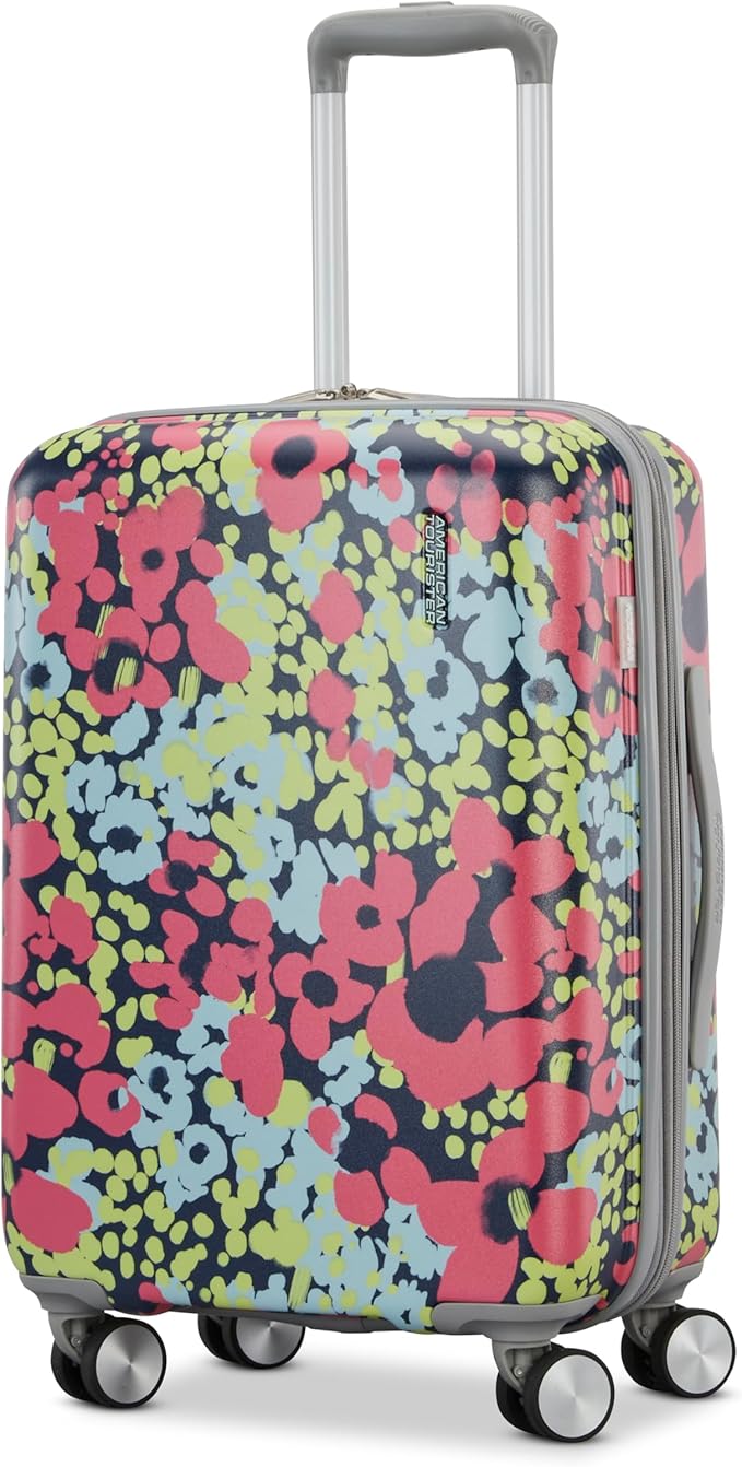 American Tourister Moonlight II Hardside Expandable Luggage with Spinner Wheels, Poppy Pattern, Carry-On 20-Inch