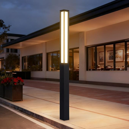MVBT 92" Landscape Path Lights, IP65 Waterproof Tall Pathway Lights Wired | 3000K Outdoor Modern Landscape LED Bollard Driveway Lighting, High Voltage Floor Lamp for Walkway Lawn Patio Yard Garden