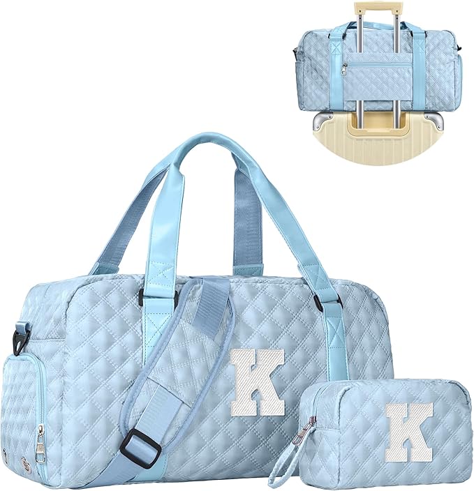 Personalized Duffle Bag Women Girls Gift: Letter Carry on bags, Dance Cheer bag Sports for Girl, Kid Gymnastics Bags, Birthday Gifts for Women Girls Kids Teens Mom Teacher