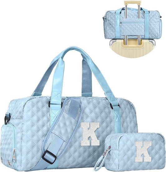 Personalized Duffle Bag Women Girls Gift: Letter Carry on bags, Dance Cheer bag Sports for Girl, Kid Gymnastics Bags, Birthday Gifts for Women Girls Kids Teens Mom Teacher