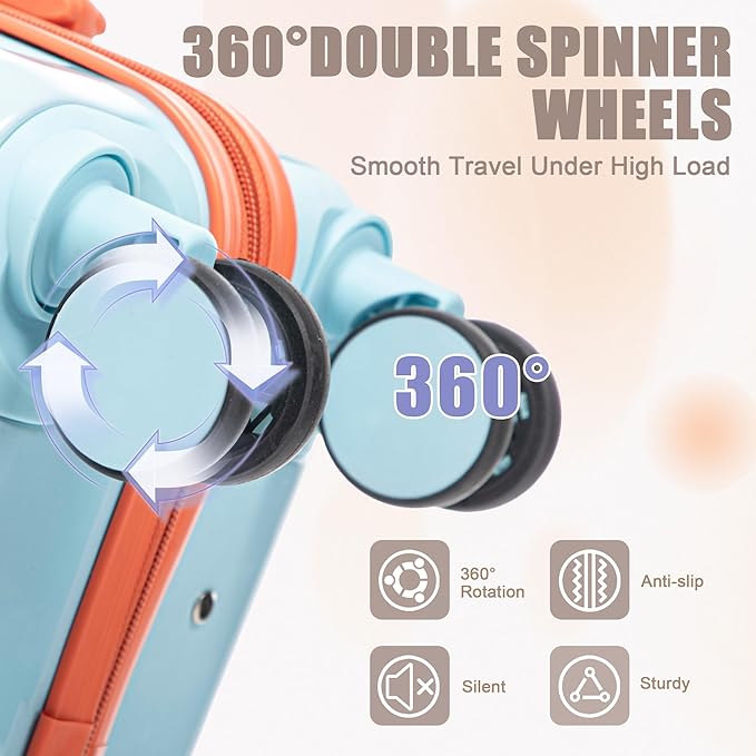 Hardside Luggage, Lightweight Suitcase with Spinner Wheels Transition Red