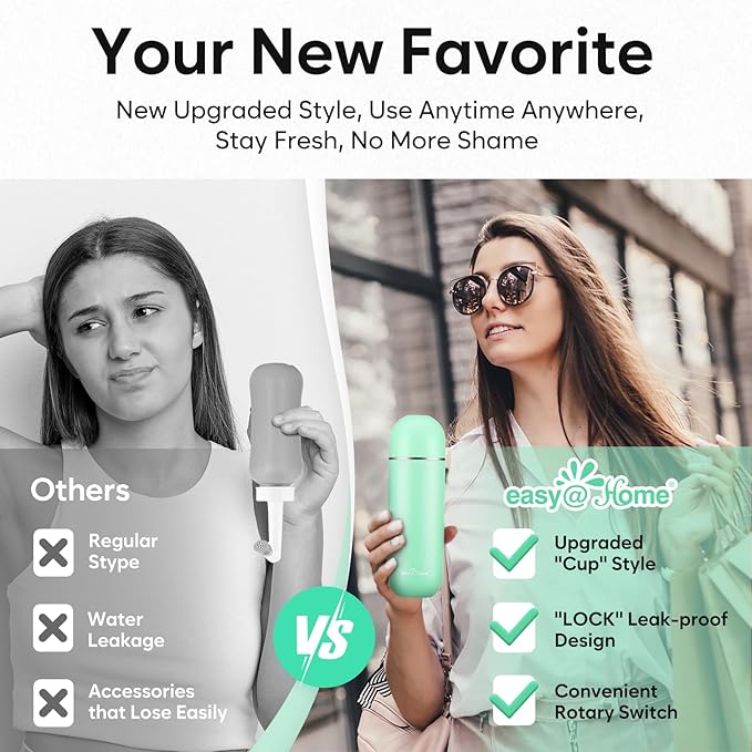 Easy@Home Portable Bidet for Travel: Peri Bottle for Postpartum Care - Handheld Sprayer for Women & Men | 380ml(12.8oz) Large Personal Hygiene Cleaning Bottle | BPA-Free | EPB-01 Green