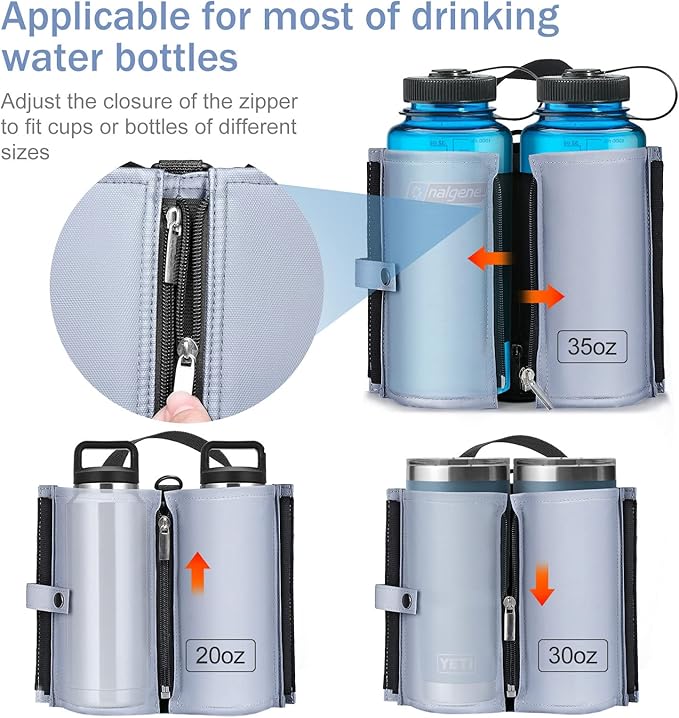 Luggage Cup Holder Travel Drink Bag for Suitcase Portable Foldable Luggage Drink Caddy with Handle, Fits Roll on Suitcase Handle, Gifts for Flight Attendants Creative Travel Accessories (Gray)