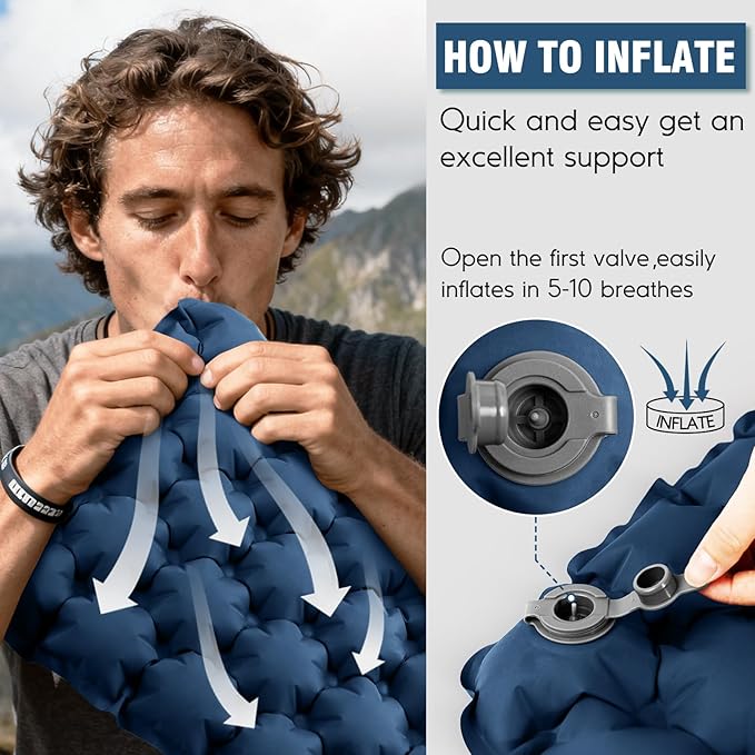 Inflatable Seat Cushion Portable Lightweight Stadium Seat Pad Travel Air Seat Cushion for Long Flights Camping Hiking Bleacher Airplane Stadium Office