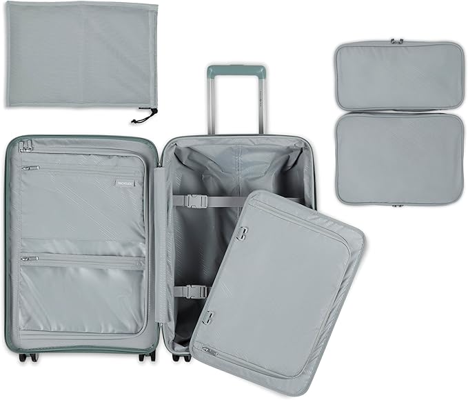 Samsonite Elevation Plus - Carry-On Hardside Luggage - Scratch Resistant Polypropylene Shell, RightHeight™ Adjustable Handle, Integrated AirTag Holder, TSA Lock, WetPak™ Compartment - Cypress Green