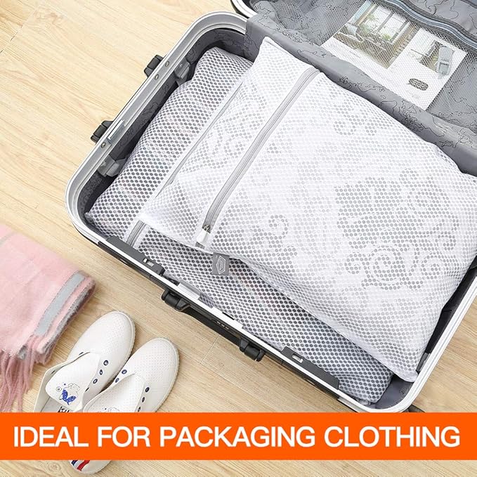 Kimmama Laundry Bag Mesh Wash Bags, Washing Machine Wash Bag, Net Washer Sack with Zipper, Dryer Pouch for Cleaning and Drying Cloths, Garment, Delicates, lingerie, Suit, Bra, Pant, Sock, Small Toys