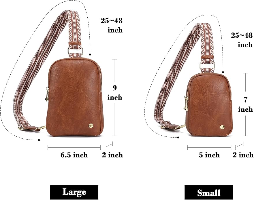 INICAT Anti Theft Crossbody Bag for Women, Small RFID Blocking Sling Purse with Zipper Lock for Travel, Vegan Leather