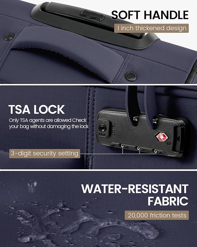 LOVEVOOK Carry On Luggage 22x14x9 Airline Approved, 22 Inch Softside Suitcases with Spinner Wheels, Lightweight Carry-on Suitcase with TSA Lock for Women Men, Large Luggage for Travel Business Trip