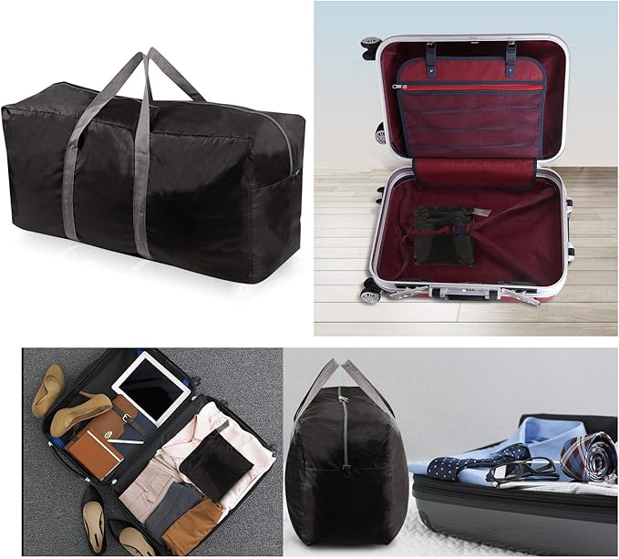 REDCAMP Extra Large Duffle Bag, Water Resistant Lightweight Foldable Duffel Bag for Outdoor Camping, Black 100L