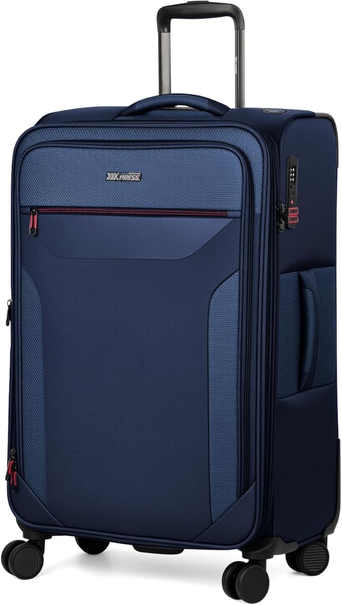 Softside Suitcases with Wheels 32 Inch Luggage,Expandable 20% Luggage w/Spinner Wheels and TSA LOCK,Large Checked Suitcase for Men/Women（Navy,32in）