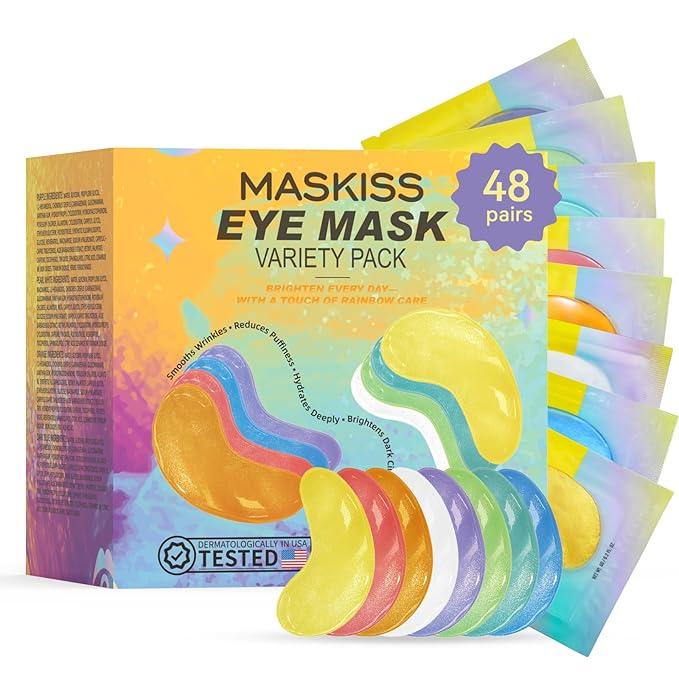 Under Eye Patches Variety Pack (48 Pairs), Easter Gifts for Women, Eye Masks for Dark Circles Puffy Eyes With 8 Colors (6 Pairs/Color), Vegan Skin Care Gifts for Women