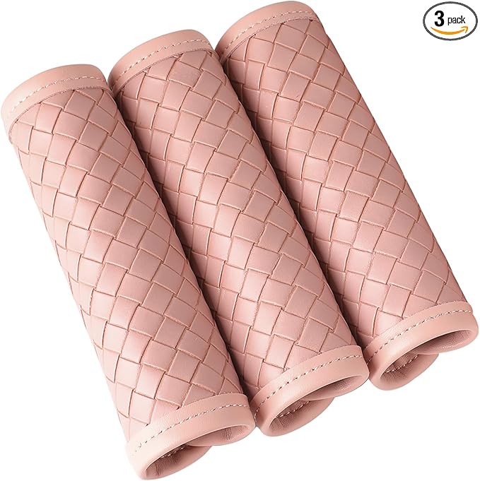Luggage Handle Wraps -Suitcase Handle Wraps Travel Bag Handle Covers Suitcase Identifier Luggage Makers Covers(3Pcs-Pale Pink)