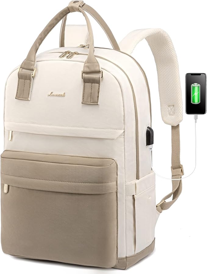 LOVEVOOK Laptop Backpack for Women, 17.3 Inch Laptop Bag with USB Port Fashion Waterproof Backpacks Teacher Nurse Stylish Travel Bags Vintage Daypacks Bookbag for College School Work