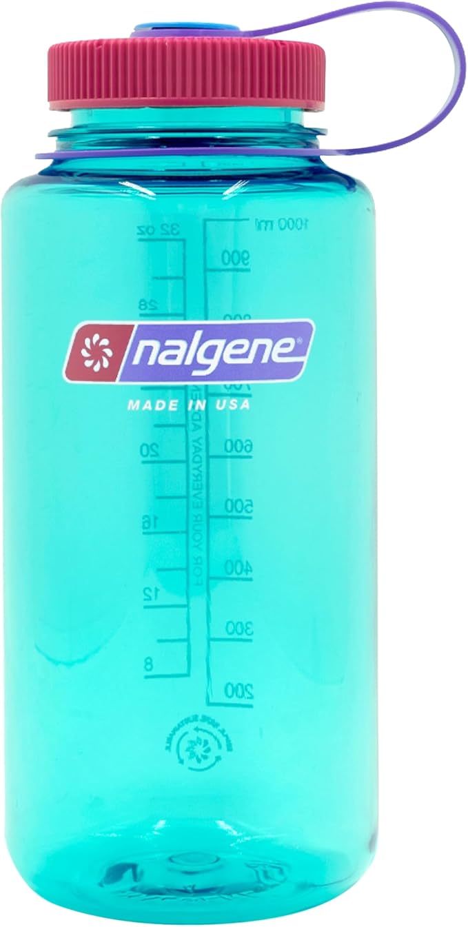 Nalgene 32 oz Wide Mouth Water Bottle | BPA-Free, Durable & Leak Proof, Lightweight Bottle for Hiking & Gym, Work & Travel
