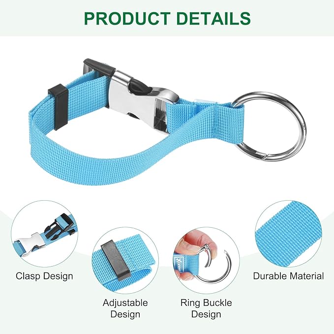 M METERXITY 1-Pack Add A Bag Luggage Strap, Adjustable Suitcase Belt for Connecting Luggage/Backpack/Jacket, Carry Strap with Ring Buckle [Blue]