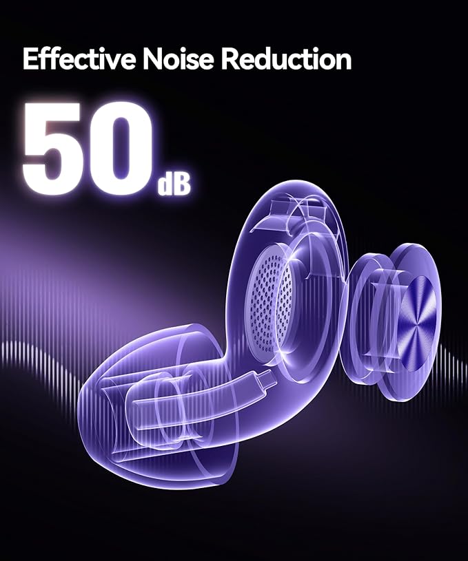 Ear Plugs for Sleeping 50dB Earplugs Noise Cancelling Ear Plugs for Noise Reduction Concerts Soft Reusable Silicone Earplugs for Snoring Side Sleepers Shooting Airplanes with 7 Eartips Case Dark Blue