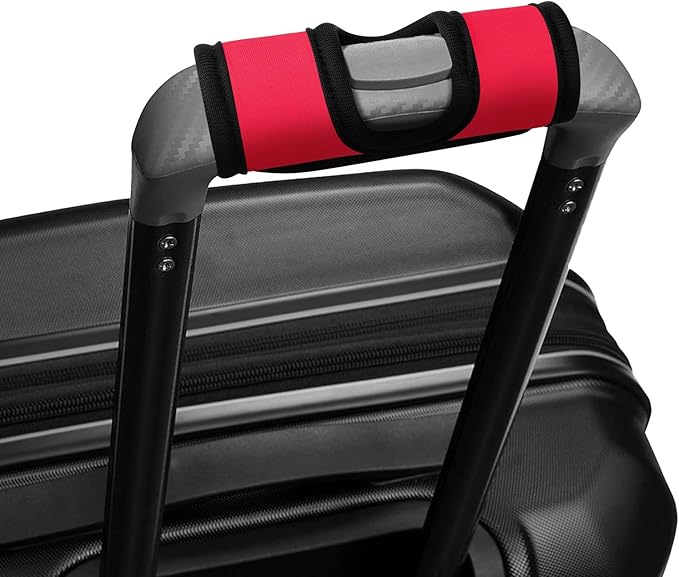 5 Pcs Neoprene Luggage Handle Wrap Handle Grip Luggage Tags Identifier Hollow Design for Push-Button, Bright Luggage Markers for Airport Travel Luggage Suitcase Trolley Case