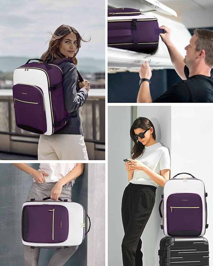 LOVEVOOK 50L Travel Backpack for Women & Men, Airline Approved Carry On Luggage with 3 Packing Cubes, TSA Overnight Bags, Waterproof Personal Item Bag, Weekender Essentials Backpacks fits 17" Laptop
