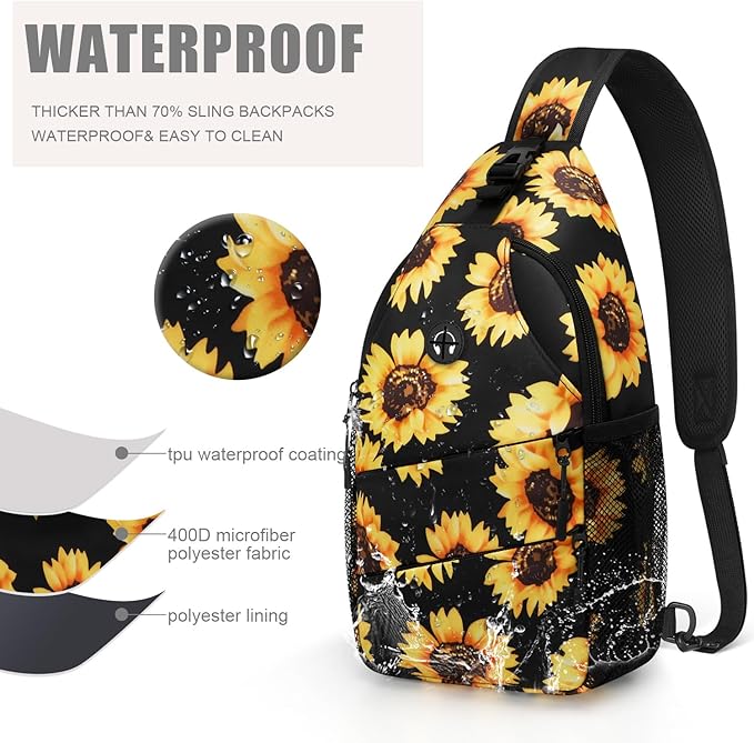 Crossbody Bags for Women Men Trendy Sling Bag Backpack Casual Chest Bag with Convertible Shoulder Strap