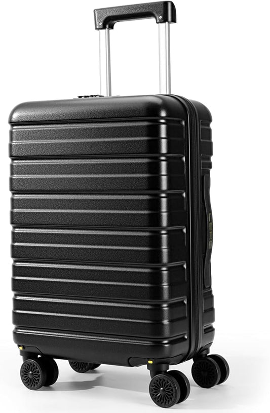 Lekesky 16 Inch Underseat Carry On Luggage Airline Approved, Small Hard Shell Suitcase with TSA Lock Spinner Wheels, Lightweight Personal Item Carry-On for Travel, Black