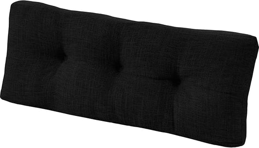 downluxe Indoor Bench Cushion for Indoor Furniture, Non-Slip Tufted Overstuffed Textured Foam Bench Seat Cushion, 42" X 16" X 4", Black, 1 Pack