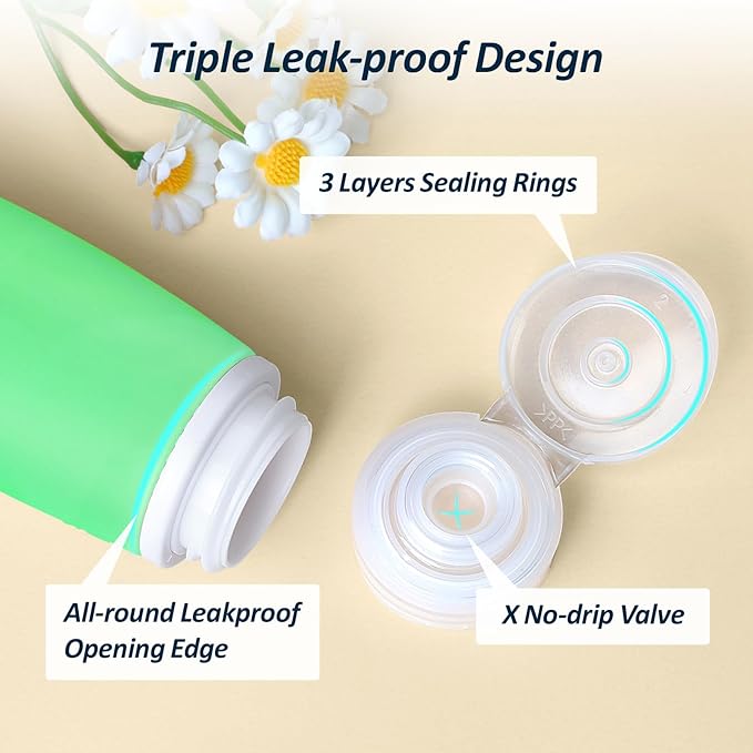 PACKISM 6 Pack TSA Approved Travel Bottles Set - Leak Proof 3.4oz Silicone Squeeze Containers for Toiletries, Refillable Accessories for Shampoo Conditioner Lotion Body Wash, BPA Free (Bottles Only)