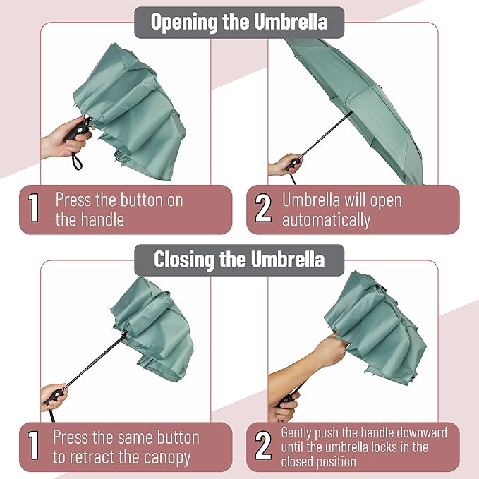 Mr. Pen- Windproof Travel Umbrella, Automatic Umbrellas for Rain, Compact