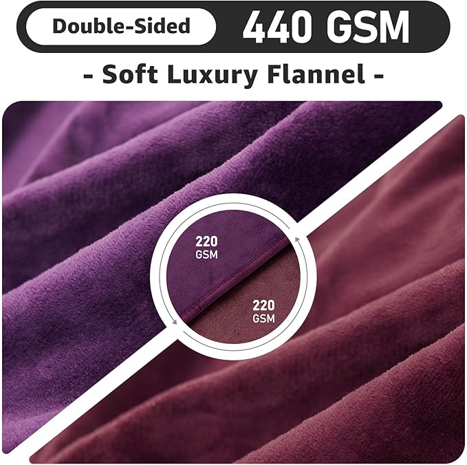 LOOBANI Waterproof Blanket for Bed: Reversible Soft Flannel King Size Bed Blanket 85" x 108", Waterproof Dog Blankets for Large Dogs, Spill-Proof Cover for Furniture Protection, Movie Time, Purple