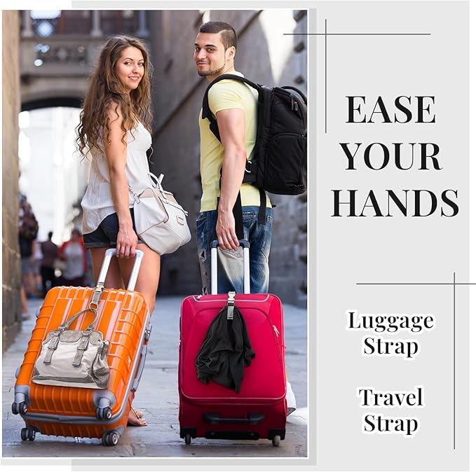 Amylove 3 Pcs Add a Bag Luggage Straps Gripper Heavy Duty Jacket Valises Strap for Travel Belt with Buckle Adjustable Baggage
