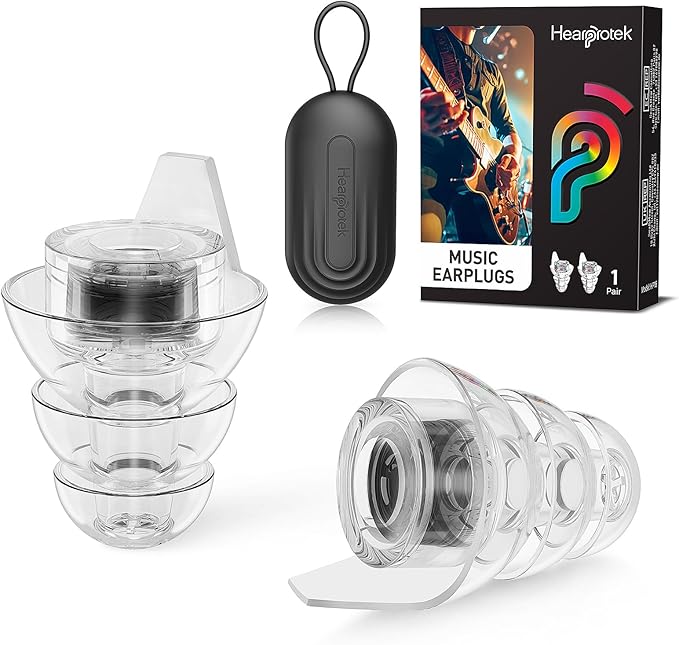 Hearprotek Concert Earplugs, Soft Silicone Hi-Fi Spirit Noise Reduction Music Ear Plugs for Small Canals Hearing Protection, Musicians, Rave, Dj, Tinnitus Relief, Music Festival