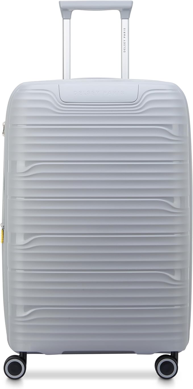 DELSEY Paris Dune Hardside Expandable Luggage with Spinner Wheels, Lunar Rock, Checked-Medium 25 Inch