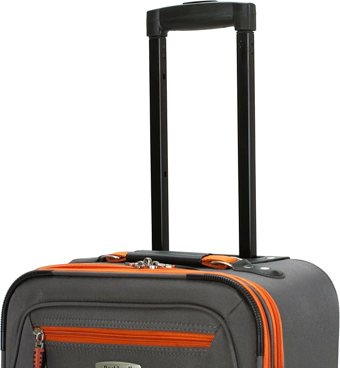 Rockland Pasadena Softside Spinner Wheel Luggage, Charcoal, Carry-On 20-Inch, F2281-CHARCOAL