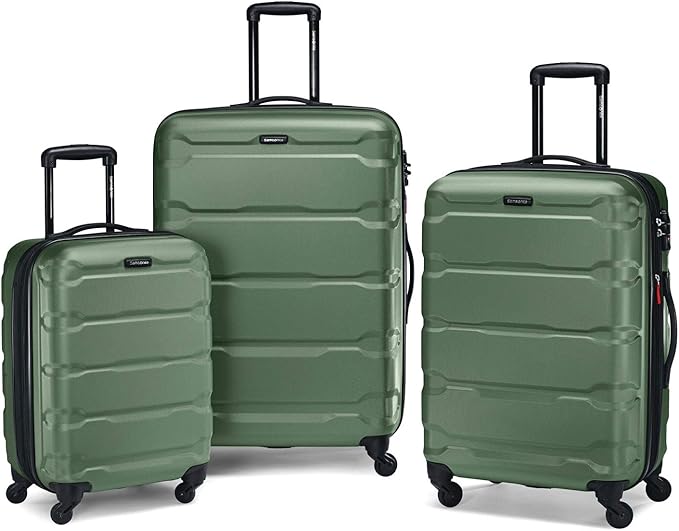 Samsonite Omni PC Hardside Expandable Luggage with Spinner Wheels, 3-Piece Set (20/24/28), Army Green