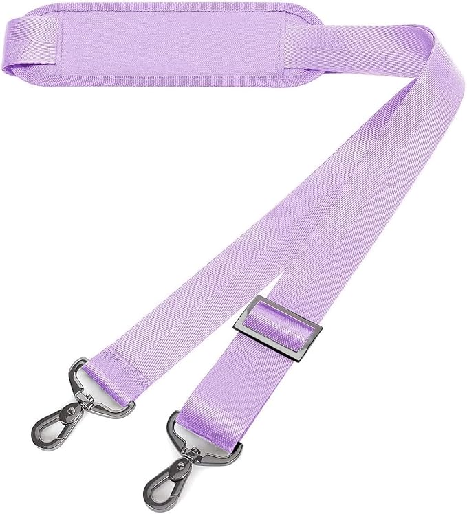 MOSISO 56 inch Shoulder Strap, Adjustable Thick Soft Universal Replacement Non-Slip Fit Padded with Metal Swivel Hooks for Laptop Shoulder Bag/Laptop Messenger Bag/Crossbody Bag, Purple