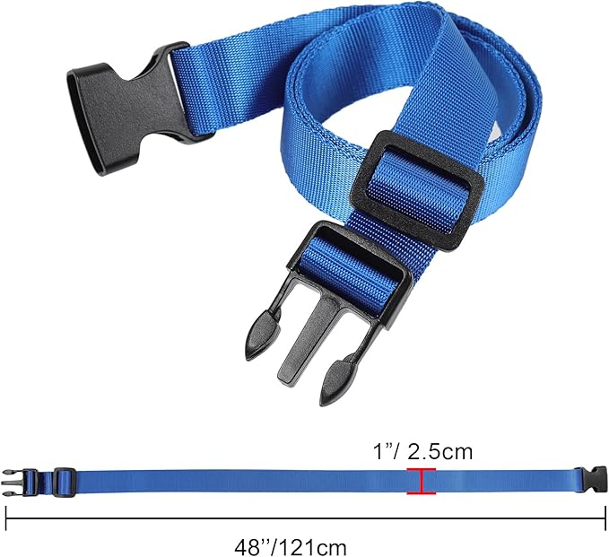 Vigorport Utility Straps Quick Release Nylon Backpack Accessory Bag Strap,Adjustable for Hiking,Travel,Outdoor Sports-4 Pack (Blue, 1" W-48 L)